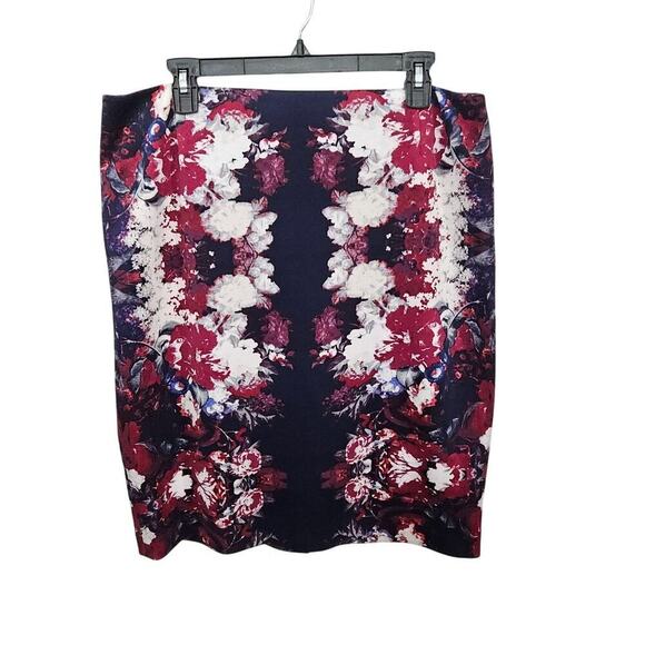 ANTONIO MELANI Dresses & Skirts - Antonio Melani Floral Navy Below the Knee Midi Pencil Skirt Size 14 Large